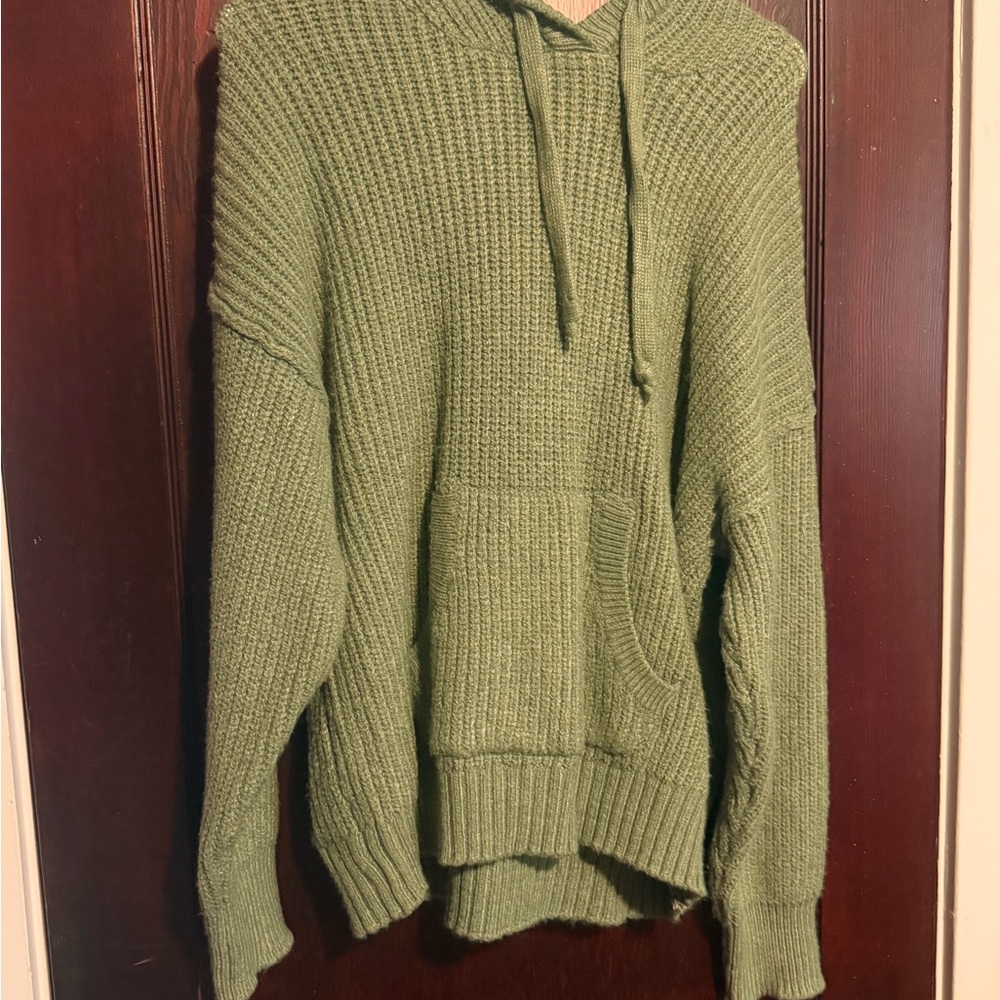 American Eagle Outfitters Olive Green Crewneck Hoodie Sweater